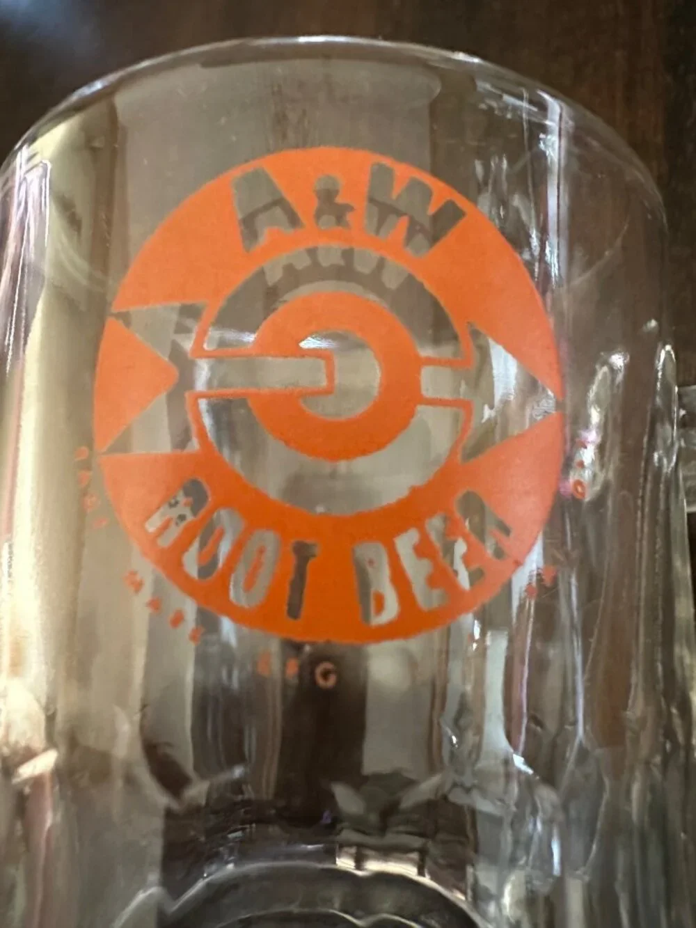 A&W Root Beer Vintage Glass Mug With Handle - Retro Orange Logo - Heavy-Duty